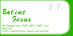 balint fesus business card